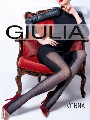 Ivonna 01 колготки женс. (Gulia) фронтальная часть модели из прозрачного тюля "в сетку", 60 ден