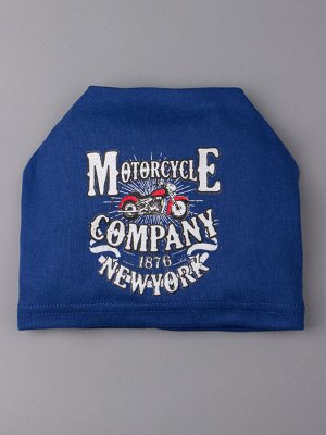 Шапка-конверт трикотажная мужская, motorcycle company, синий