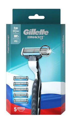 GILLETTE® MACH3 Бритва с 1 сменной кассетой  + GIL  MACH3 Cменные кассеты для бритья 4шт