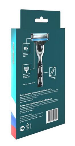 GILLETTE® MACH3 Бритва с 1 сменной кассетой  + GIL  MACH3 Cменные кассеты для бритья 4шт