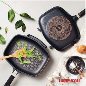 Двойная сковорода гриль "Happycall IH Synchro (съемный) Double Pan - Jumbo Grill"