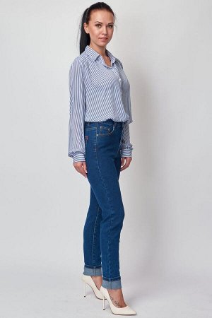 Слегка приуженные синие джинсы арт. W913-52E-2 р.25