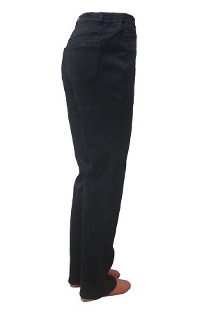 L-SS72792-4108F-7--Слегка приуженные черные джинсы на ФЛИСЕ р.15