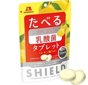 Противовирусные конфеты Morinaga SHIELD с кисломолочными бактериями (лимон) 33g