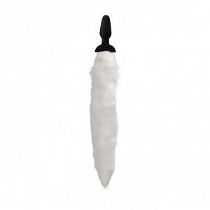 Мощная анальная вибро-пробка TAILZ с белым лисьим хвостом White Fox Tail Anal Plug (7 реж, 3 скорости)