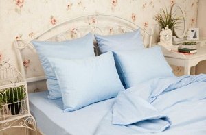 Комплект постельного белья 1,5-спальный, однотонная бязь ГОСТ (Голубой цвет)