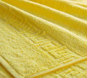Махровое гладкокрашенное полотенце 70*140 см (Желтый, вид 1)