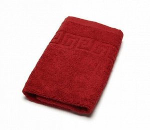 Махровое гладкокрашенное полотенце 50*90 см (Винный)