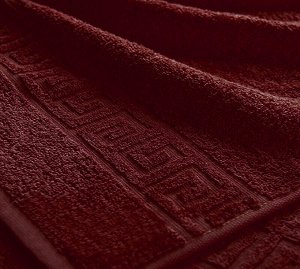 Махровое гладкокрашенное полотенце 50*90 см (Бордовый)