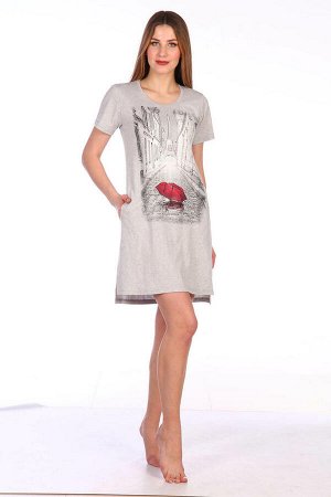 Туника женская, модель 135, трикотаж-меланж (Галери Вивьен, серый)
