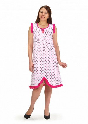 Сорочка ночная женская,мод. 428,трикотаж (Горошек (розовый))
