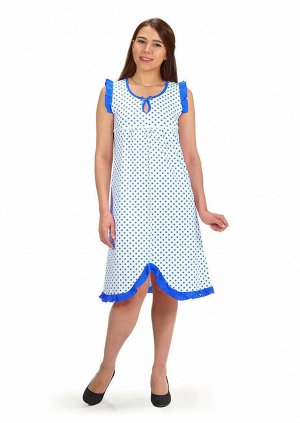 Сорочка ночная женская,мод. 428,трикотаж (Горошек (синий))