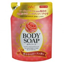 Крем-мыло для тела "Wins Body Soap Rose" с розовым маслом и богатым ароматом (мягкая упаковка)  400 мл / 20