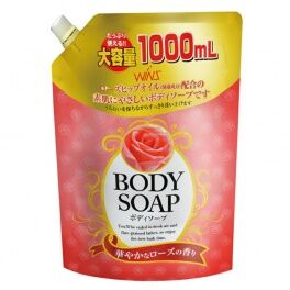 Крем-мыло для тела "Wins Body Soap Rose" с розовым маслом и богатым ароматом (мягкая упаковка)  1000 мл / 10