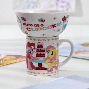 Набор посуды детский Hasbro My Little Pony, 2 предмета: кружка 200 мл, миска 300 мл