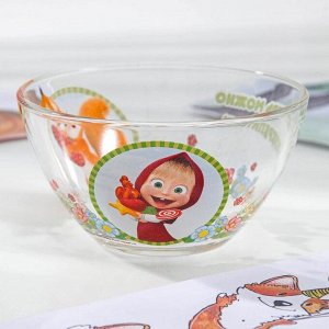Набор посуды детский «Маша и Медведь. Добрый день», 3 предмета: кружка 250 мл, салатник d=12,8 см, тарелка d=19,5 см