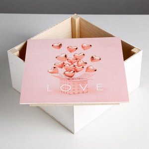 Ящик  деревянный подарочный «Люблю», 20 * 20 * 10  см