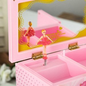 Шкатулка музыкальная "Розовый шкафчик с сюрпризами" 18х18х12 см