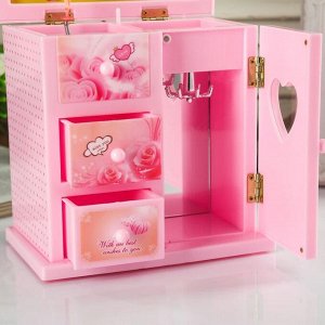 Шкатулка музыкальная "Розовый шкафчик с сюрпризами" 18х18х12 см