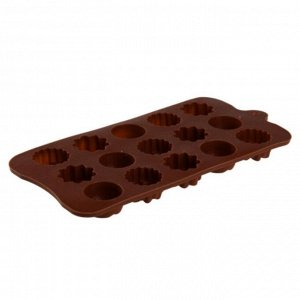 Форма для льда и шоколада, 15 ячеек, 22х10,5х1,5 см "Ассорти"