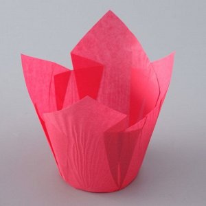 Форма для выпечки "Тюльпан", темно-розовый, 5 х 8 см