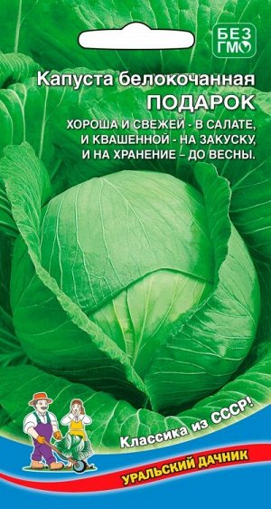 Капуста Подарок (Марс) (средний,кочан 3-4 кг,сочный,сладкий,идеален для квашения и засола)