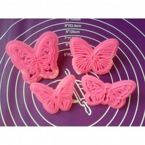 Набор штампов, печатей для мастики "Бабочки" 4 шт