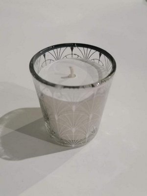Свеча Dunglass Floox, 5,5х5,5х6,5 см, цв.серый, комб.мат-лы, вес 65 гр, в стеклянном стакане
