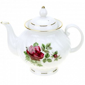 Сервиз чайный фарфоровый &quot;Черная роза&quot; 14 предметов на 6 персон, форма &quot;Голубая роза&quot; (Россия)
