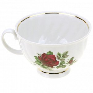 Сервиз чайный фарфоровый &quot;Черная роза&quot; 14 предметов на 6 персон, форма &quot;Голубая роза&quot; (Россия)