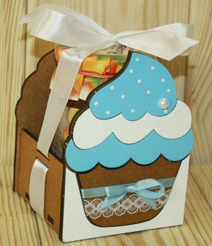 Подарочная упаковка "Кекс" малая (Дуб-Голубой)