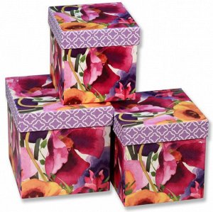 Набор подарочных коробок КУБ 3в1 "Цветы"