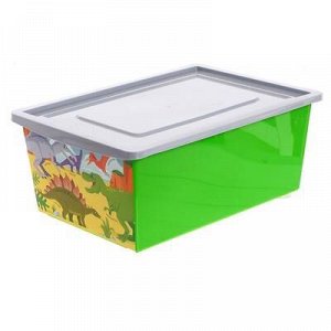 Ящик универсальный для хранения с крышкой «Дино», объём 30 л, цвет салатовый