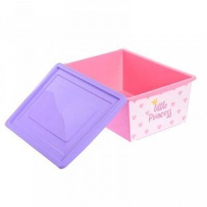 Ящик универсальный для хранения с крышкой «Принцесса», объём 30 л, цвет розовый