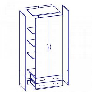 Шкаф 2-х створчатый Рэд, 800х510х2120 Белфорт