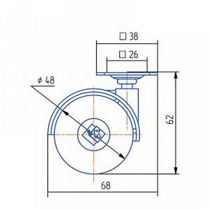 Колесо мебельное ОК 1 м/х (ОКП50М/Х), d=50 мм, черное