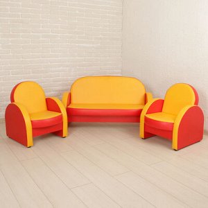 Комплект мягкой мебели «Агата», цвет красно-жёлтый
