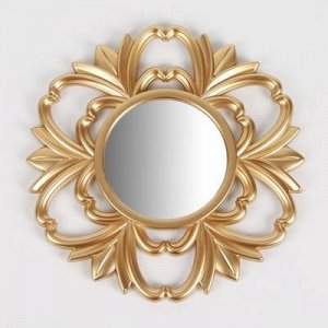 Зеркало настенное «Цветочки», d зеркальной поверхности 11 см, цвет золотистый