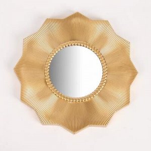 Зеркало настенное «Футуристика», d зеркальной поверхности 11 см, цвет золотистый
