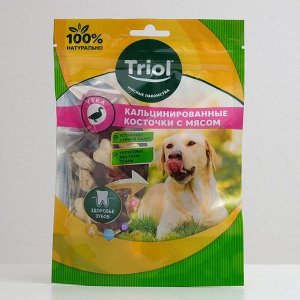 Косточки Triol для собак, кальцинированные, с уткой, 70 г.