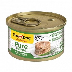 Влажный корм GIMDOG Pure Delight, для собак из цыпленка с ягненком, 85 г