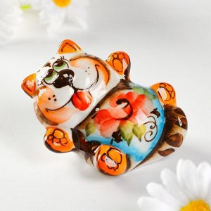 Сувенир керамика "Кот "Дурак" цветной 5х7,5 см