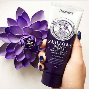 Крем для рук и тела с экстрактом ласточкиного гнезда Deoproce Swallow's Nest Marine Therapy Hand & Body, 100г
