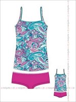INNAMORE INTIMO, IMD PAYSLEY 4151790 top and shorts