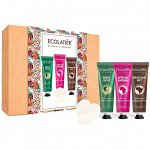 Подарочный набор Ecolatier Inspiration (Крем д/рук Увл 30мл+Крем д/рук Питание 30мл+Крем д/рук 30 мл Обновл+мыло 60 гр)