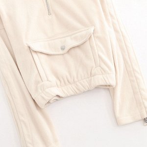 Женская кофта с карманом, цвет кремовый
