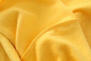 Женский утепленный укороченный свитшот с принтом, цвет желтый