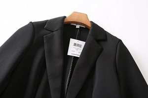 Женский укороченный пиджак, цвет черный