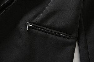 Женский укороченный пиджак, цвет черный