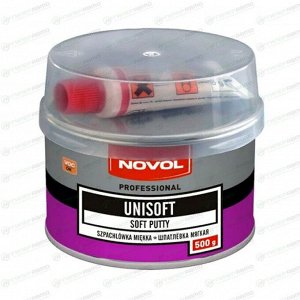 Шпатлевка Novol Professional Unisoft Soft Putty мягкая, (+отвердитель Betox-50PC), для различных поверхностей, банка 485г + туба 15г, арт. 1151